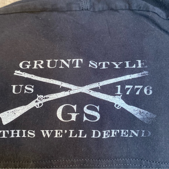 Grunt Style T-Shirt Men’s XXL American Spartan  Patriotic Short Sleeve Tee Blk - Picture 6 of 6